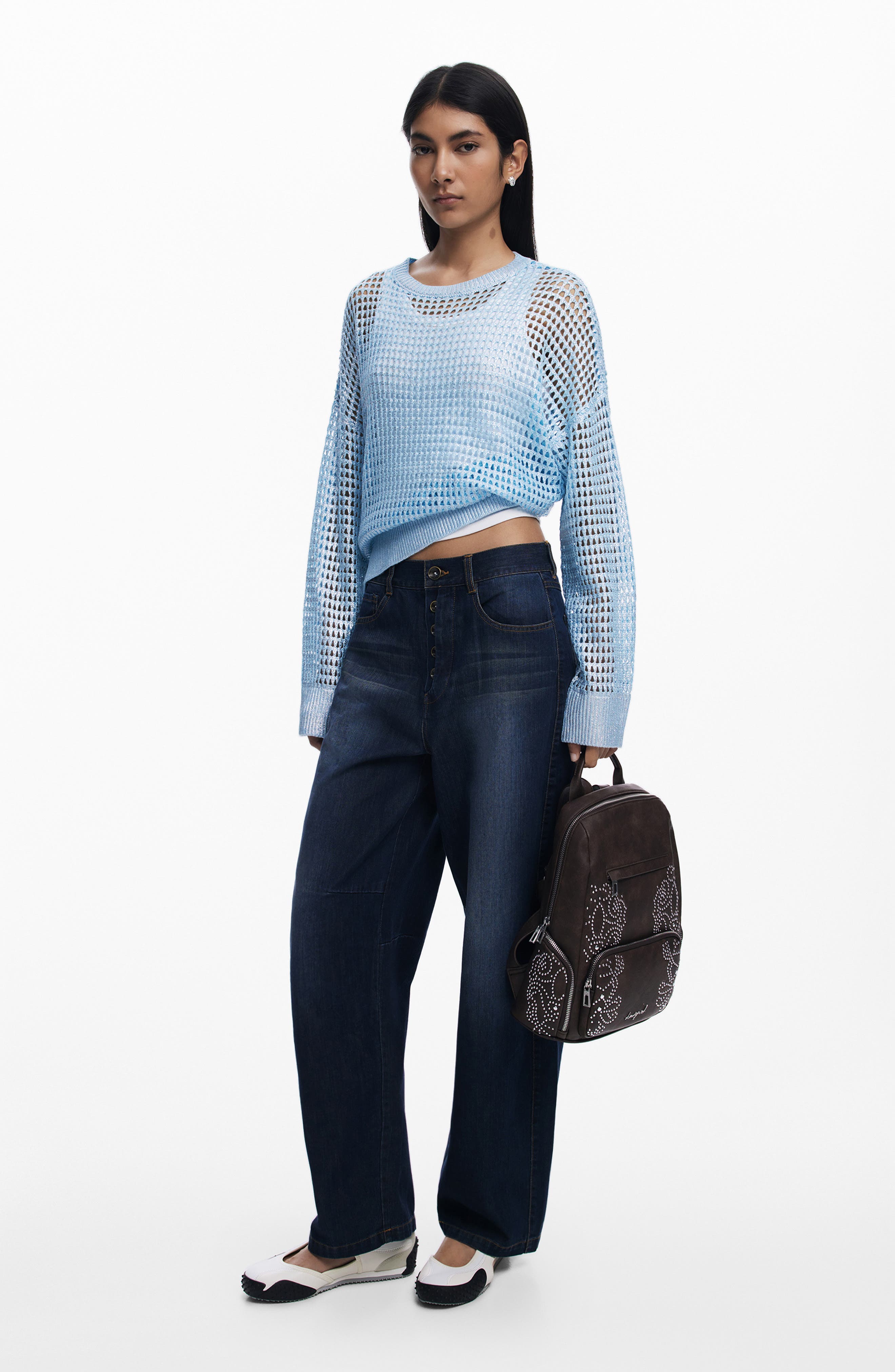 Desigual Studded Mini Backpack, Alternate, color, Dark Brown