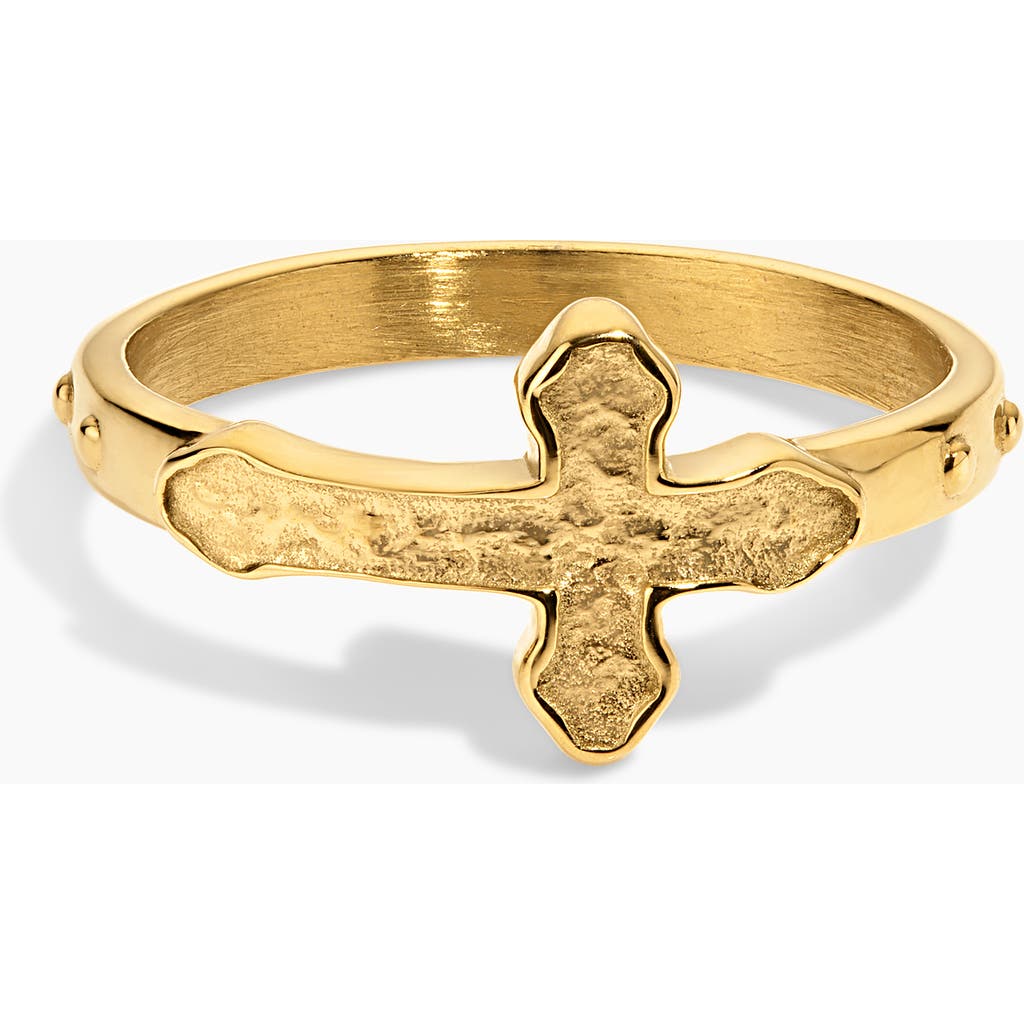 Electric Picks Cross Ring In Gold