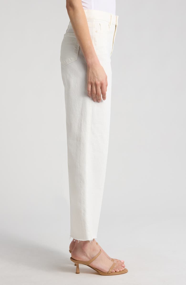 PAIGE Anessa High Waist Raw Hem Wide Leg Jeans, Alternate, color, Tonal Ecru