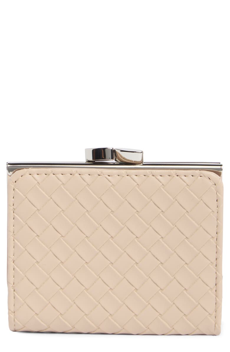MUNDI SMALL LEATHER GOODS Frenchie Wallet, Main, color, Parchment Woven
