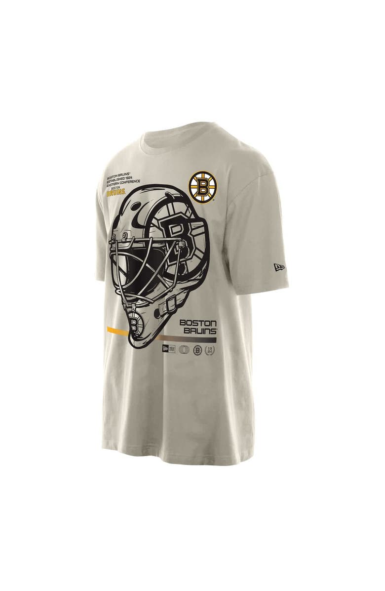New Era Men's New Era Tan Boston Bruins Goalie Mask T-Shirt, Alternate, color, Tan