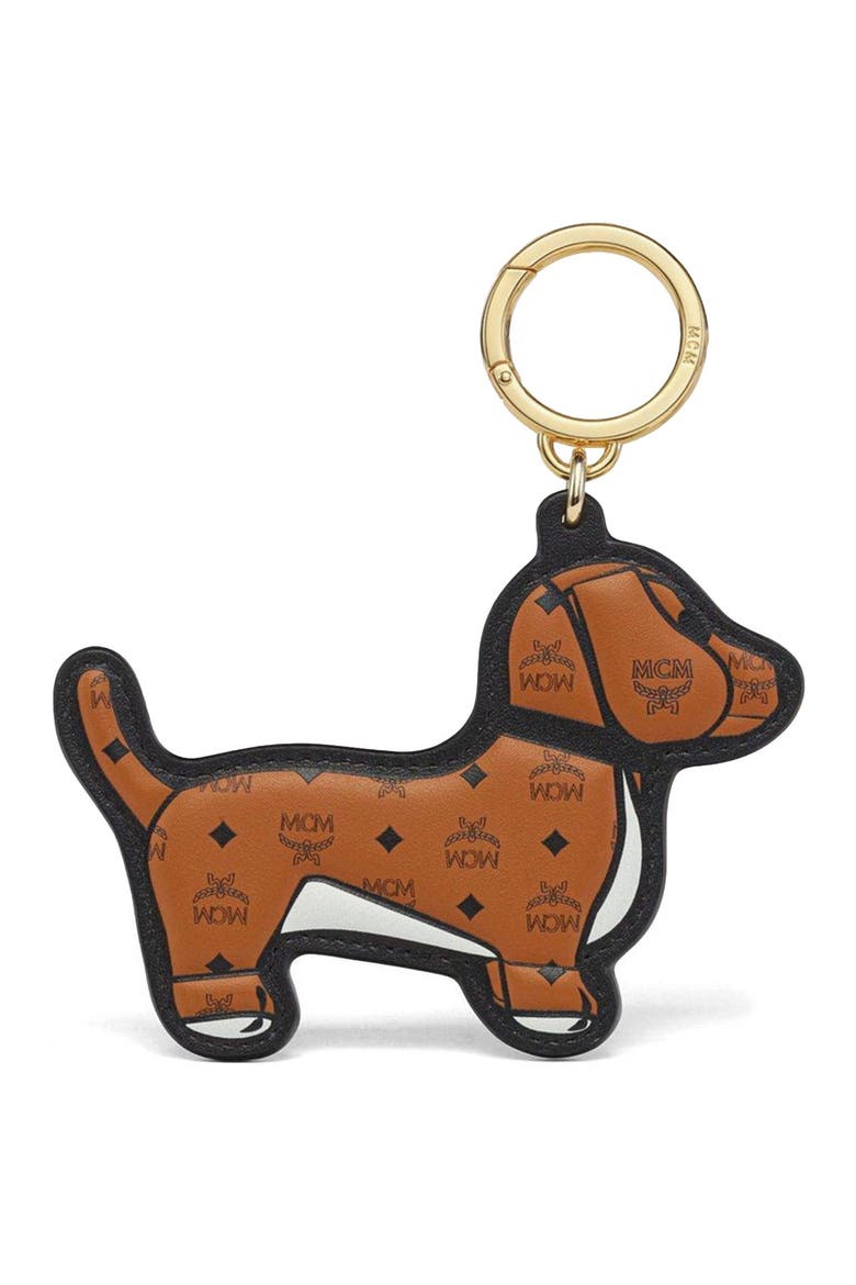 Aren Dachshund 2D Charm in Visetos, Main, color, Cognac