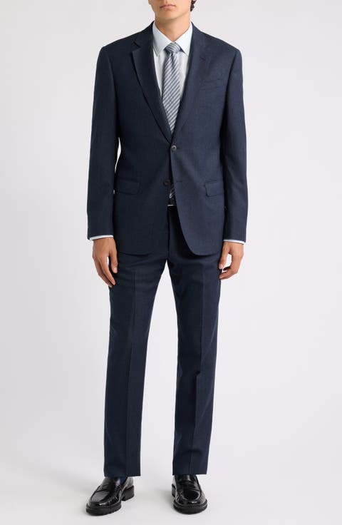 Dark Blue Mèlange Wool Suit