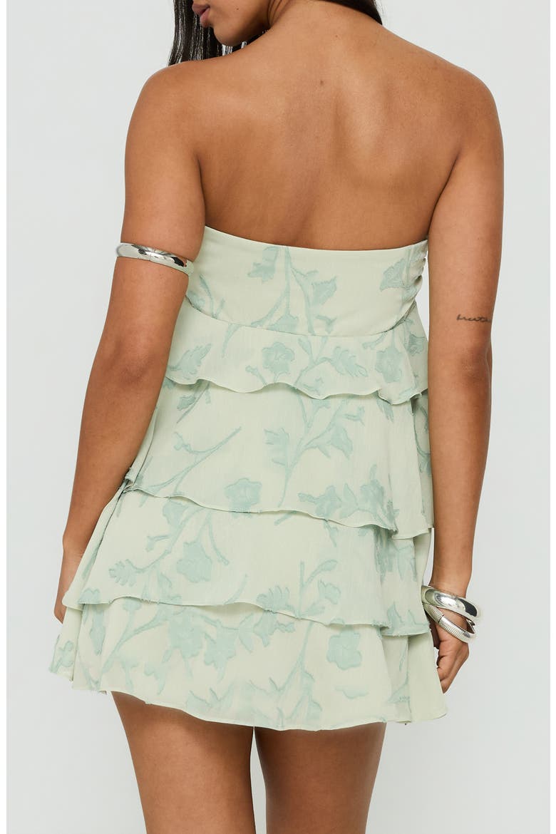Kalari Strapless Tiered Minidress, Alternate, color, SOFT GREEN