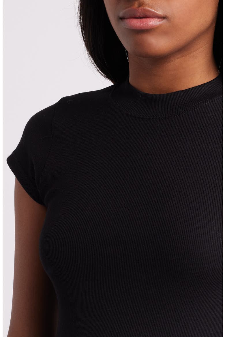 Fitted Rib T-Shirt, Alternate, color, BLACK