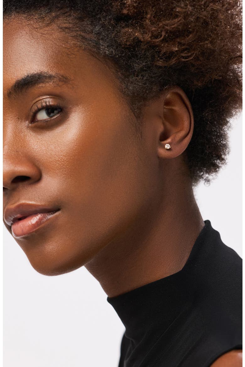 Lab Grown Diamond Earrings - Gold Medium Diamond Studs, Alternate, color, Gold