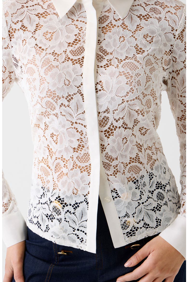 Faith Lace Button-Up Shirt, Alternate, color, WHITE