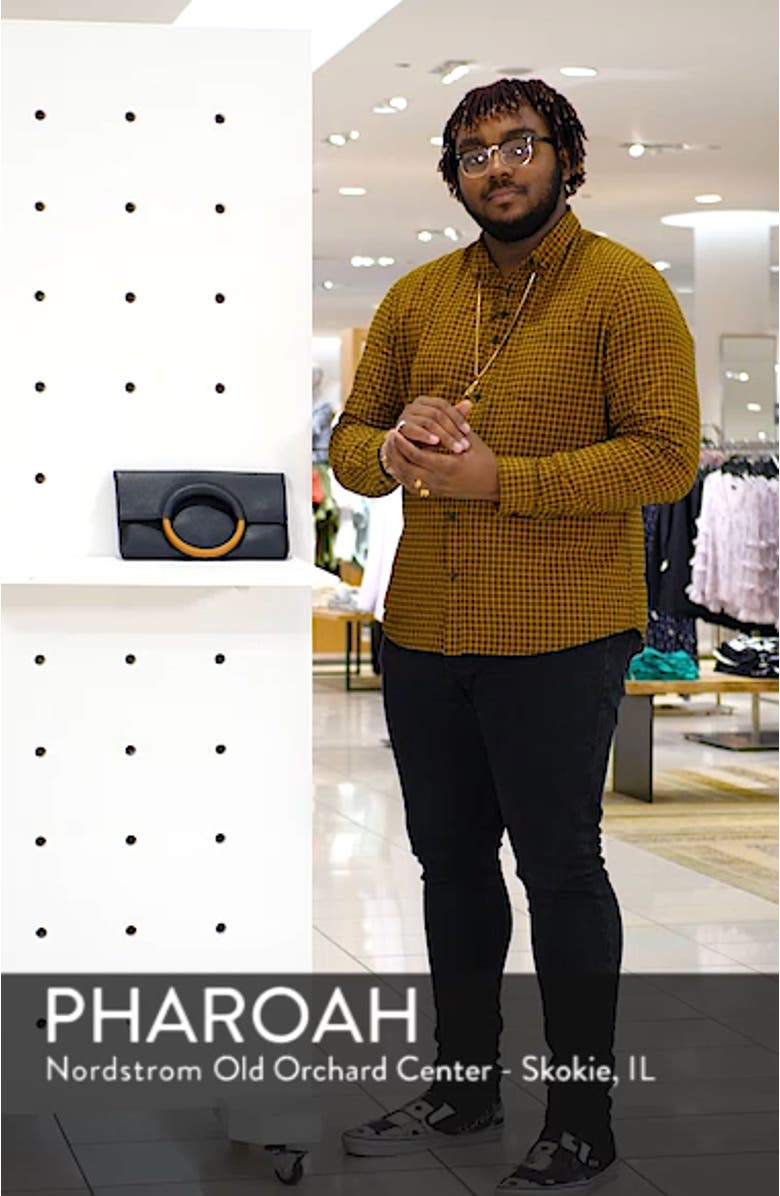 Faux Leather Circle Clutch, sales video thumbnail