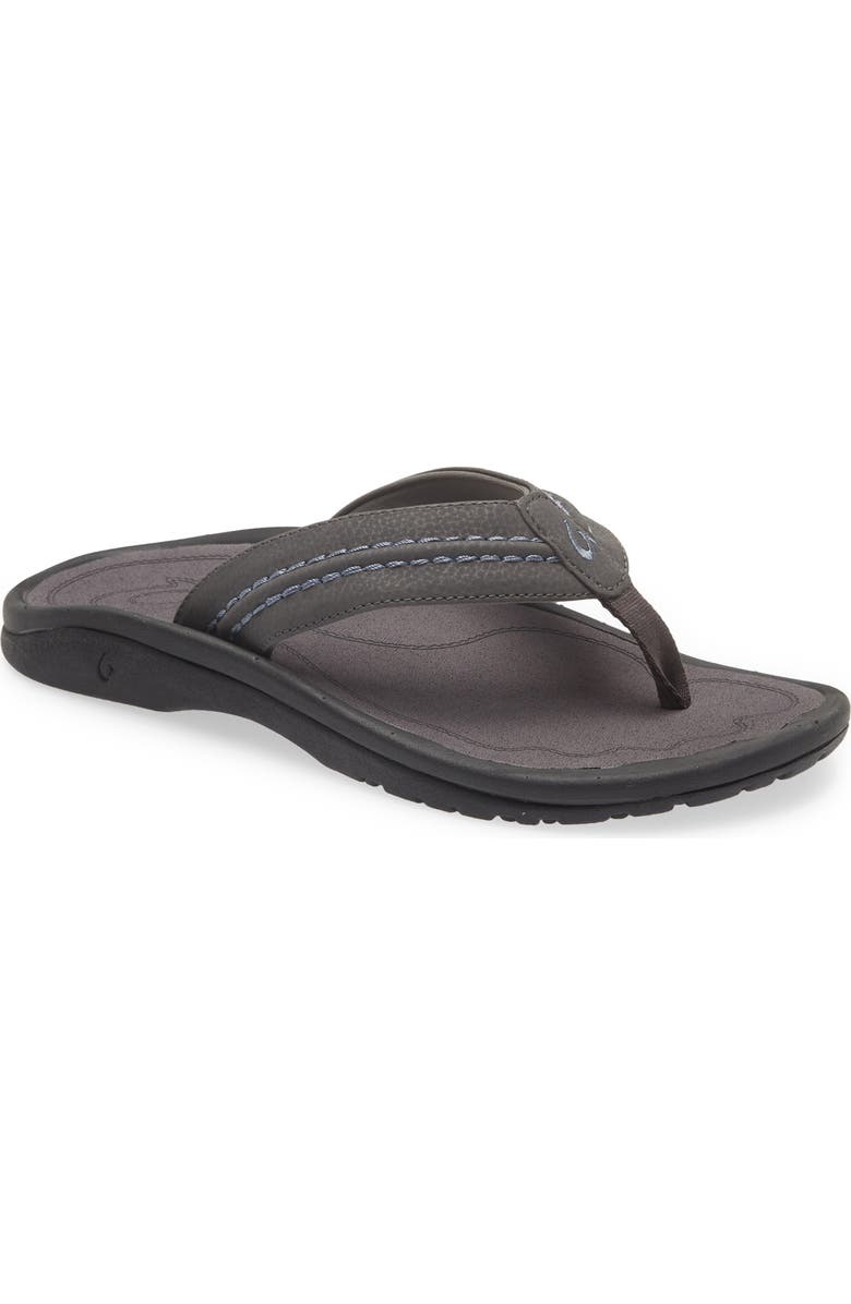 OluKai Hokua Flip Flop, Main, color, Pavement / Pavement