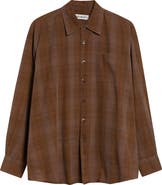 OUR LEGACY Borrowed Check Cotton Flannel Button-Up Shirt