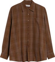 OUR LEGACY Borrowed Check Cotton Flannel Button-Up Shirt