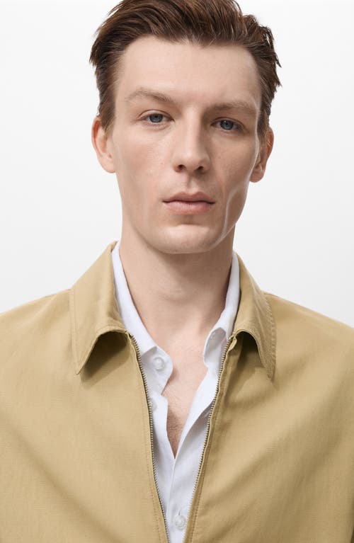 Mango Zip Jacket In Brown