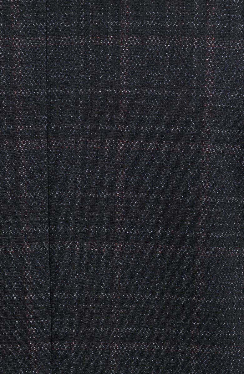 SAVILE ROW CO Midnight Shadow Plaid Knit Blazer, Alternate, color, Navy