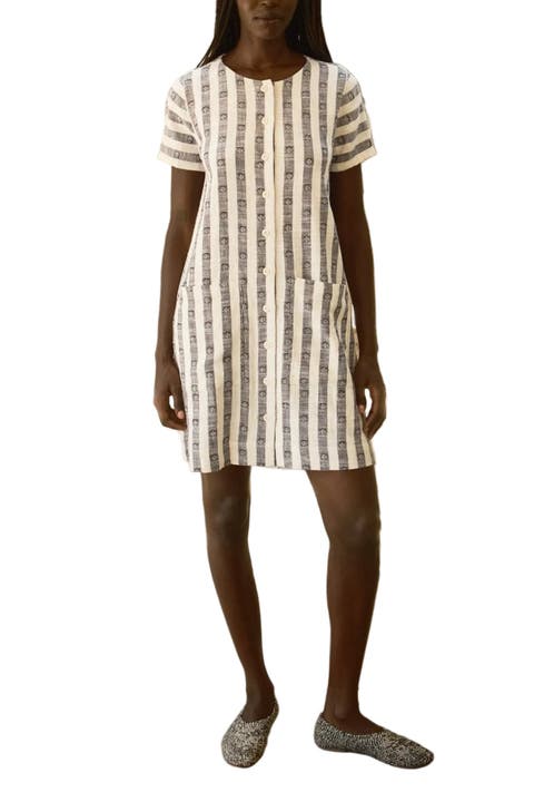 Nat Button Front Mini Shift Dress