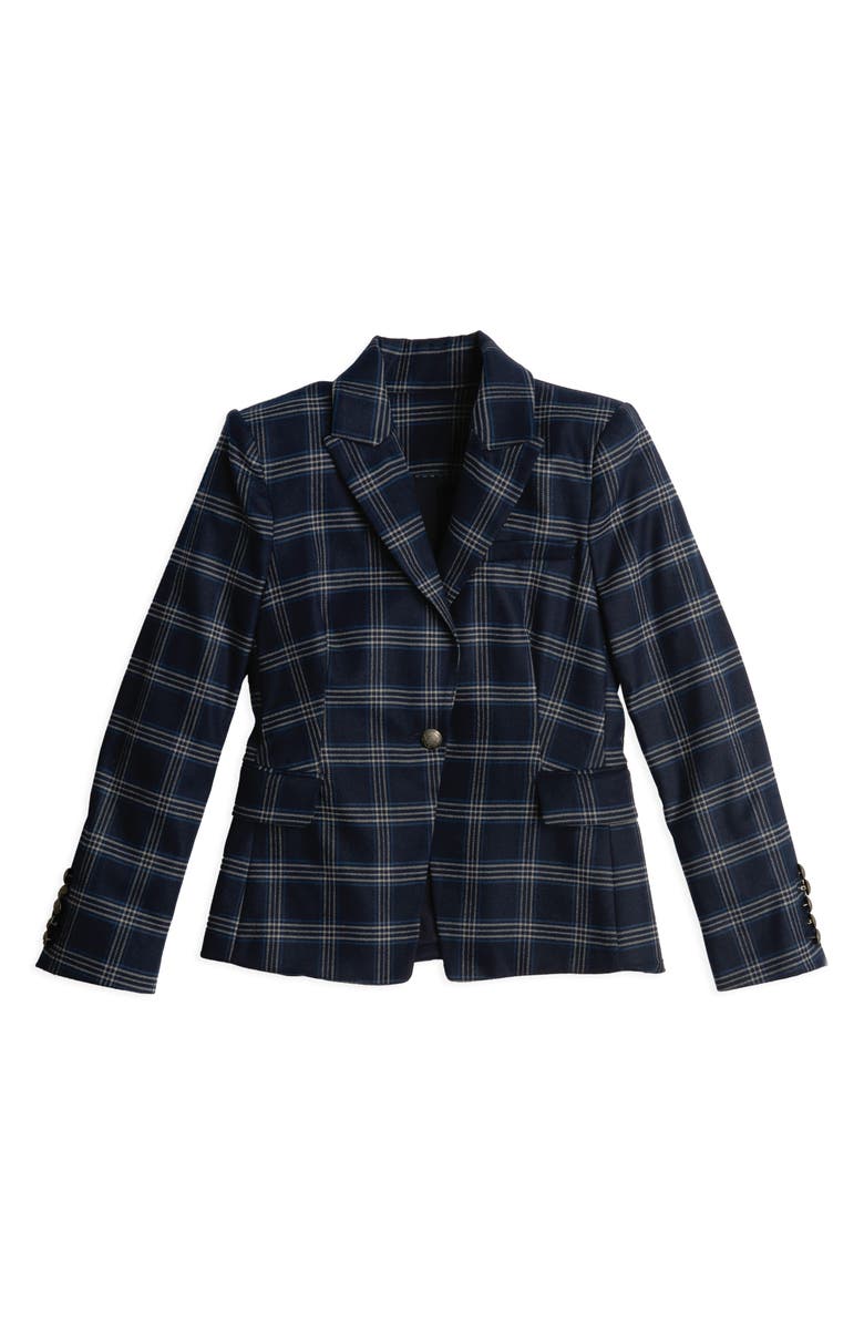 Court & Rowe Plaid One Button Blazer, Alternate, color, Blue Night