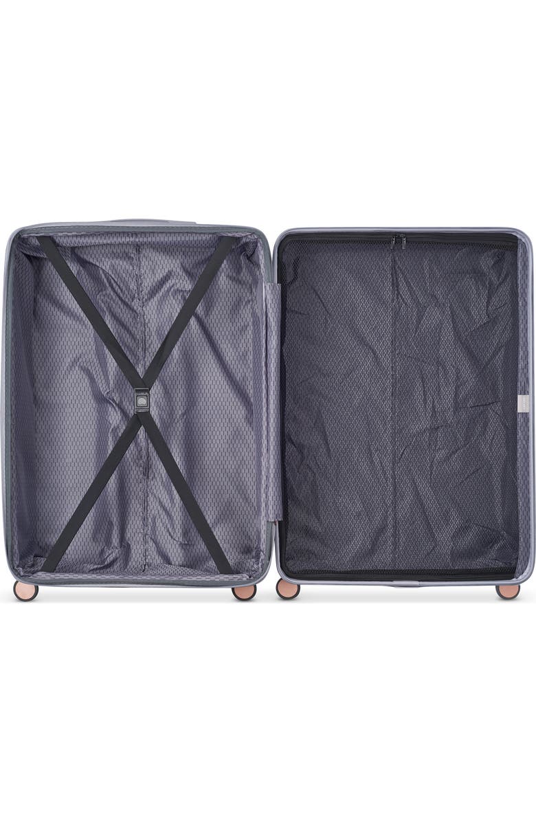 Delsey Paris Alexis Hardside 29-Inch Large Checked Expandable Spinner Luggage, Alternate, color, Platinum/Rose Gold