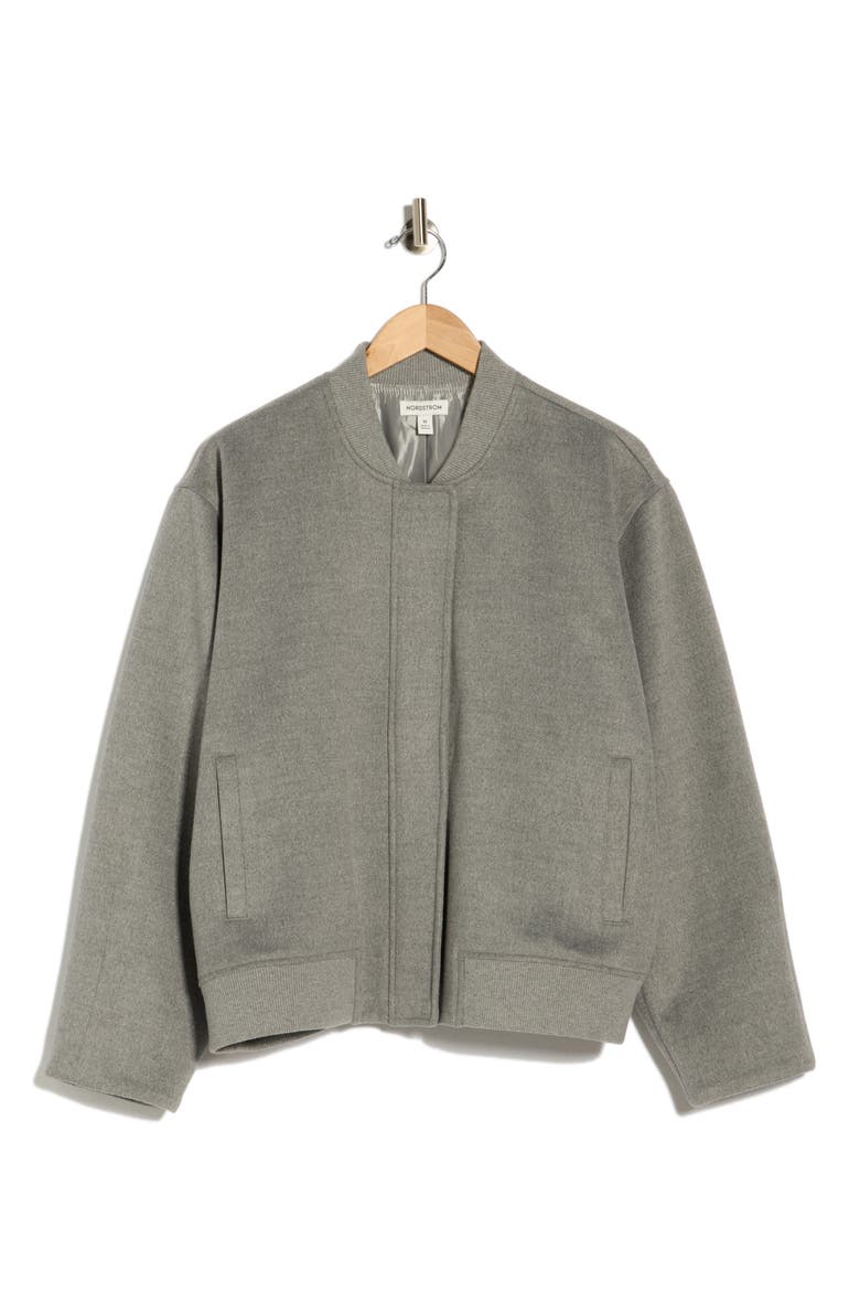 Brushed Bomber Jacket, Alternate, color, GREY HEATHER