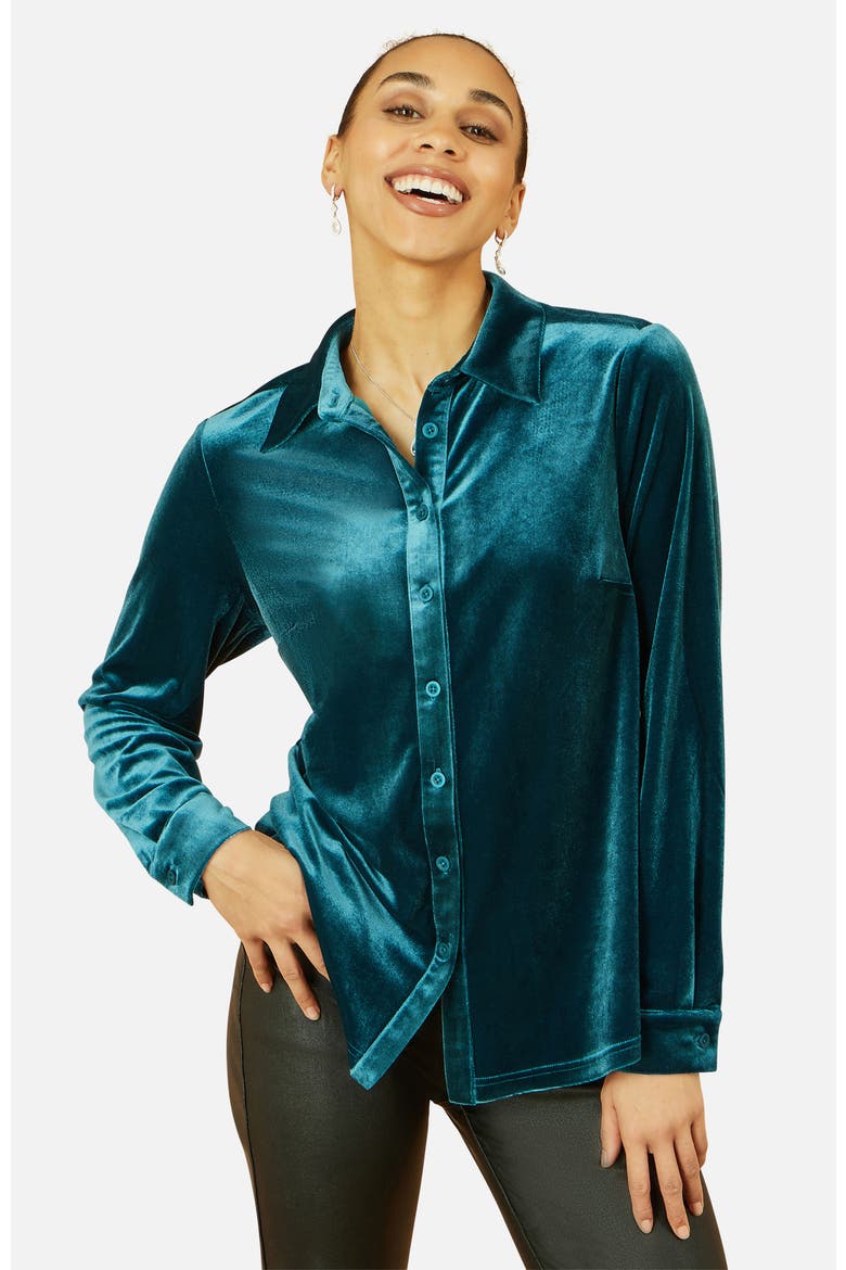 Velvet Relaxed Fit Shirt, Main, color, Teal