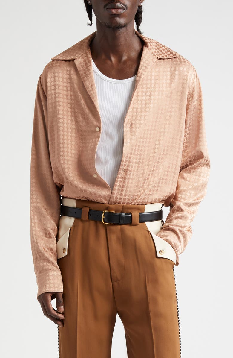 AMIRI MA Quad Satin Button-Up Shirt, Main, color, 