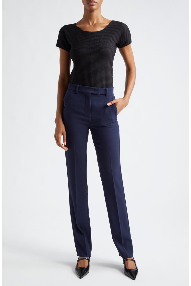 Techno Gabardine Straight Leg Pants, Alternate, color, NAVY
