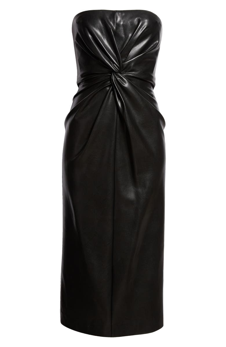 Cinq à Sept Mckenna Strapless Faux Leather Dress, Alternate, color,