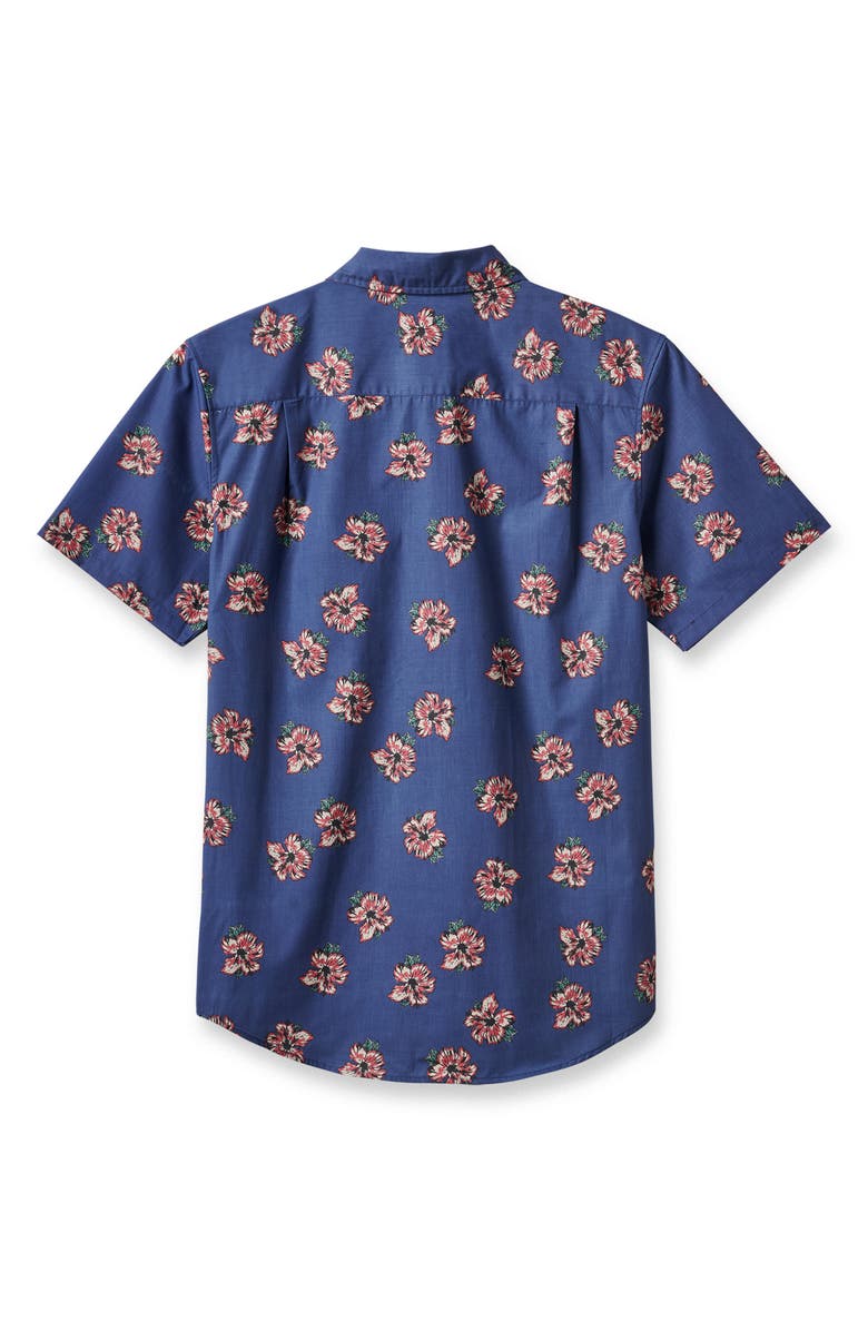 Quiksilver Wailua Classic Fit Floral Short Sleeve Button-Up Shirt, Alternate, color, Sargasso Sea