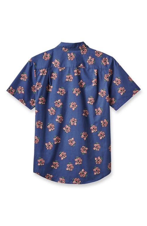 Quiksilver Wailua Classic Fit Floral Short Sleeve Button-up Shirt In Blue