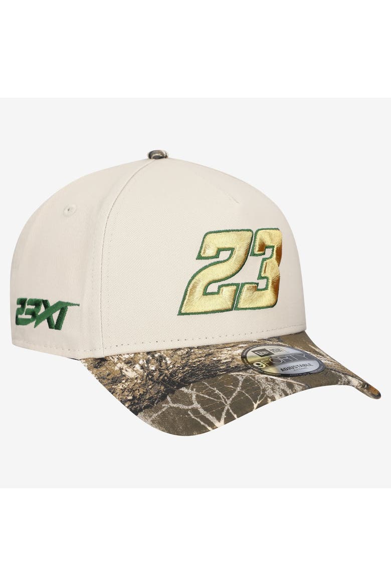 Men's New Era  Cream Bubba Wallace Realtree A-Frame 9FORTY Adjustable Hat, Main, color, Cream