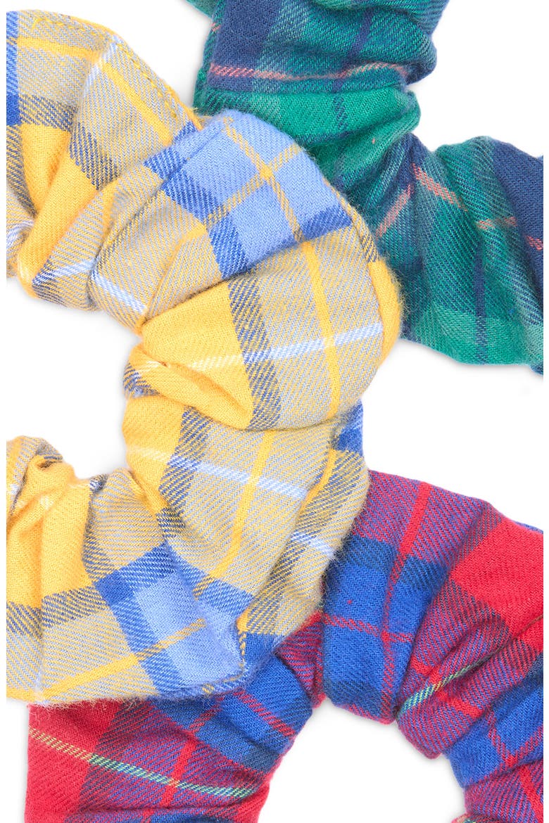 Kids' 3-Pack Plaid Scrunchies, Alternate, color, MULTI
