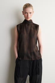 COS Animal-jacquard Scarf-detail Blouse