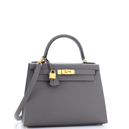 Pre-owned Hermes Hermes Kelly Handbag Grey Epsom With Gold Hardware 28 In Gray