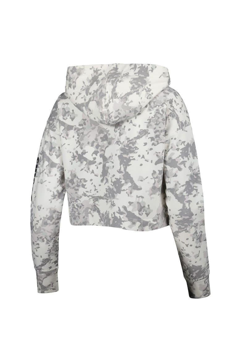 Women's Lusso Gray/White Chicago Bulls Maia Tri-Blend Cropped Quarter-Zip Top, Alternate, color, Gray
