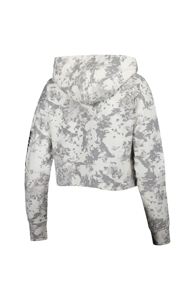 LUSSO Women's Lusso Gray/White Chicago Bulls Maia Tri-Blend Cropped Quarter-Zip Top, Alternate, color, Gray