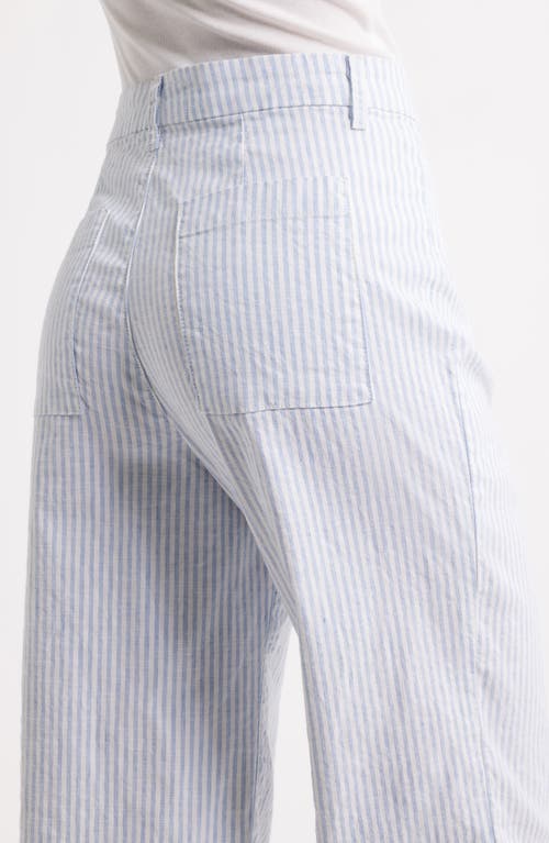 Frank & Eileen Wexford Wide Leg Pants In Blue White Stripe
