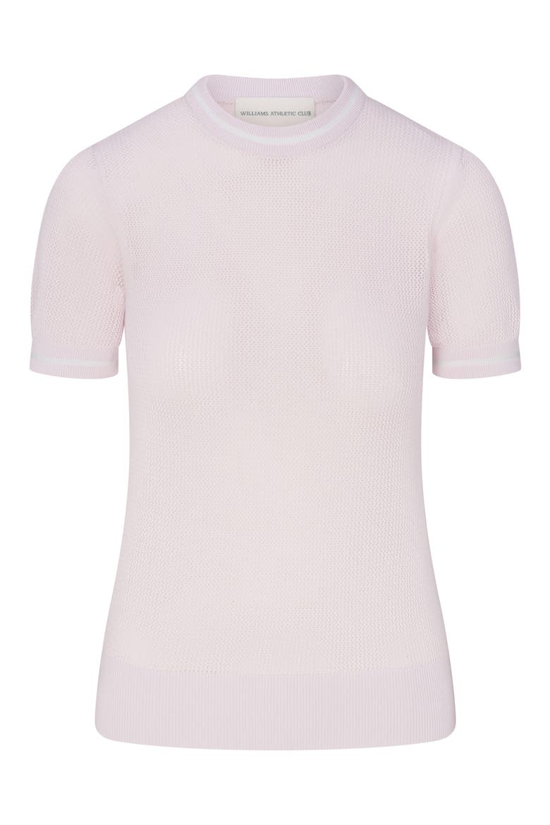 Sydney Cotton Mesh Golf T-Shirt, Alternate, color, PETAL PINK/ WHITE