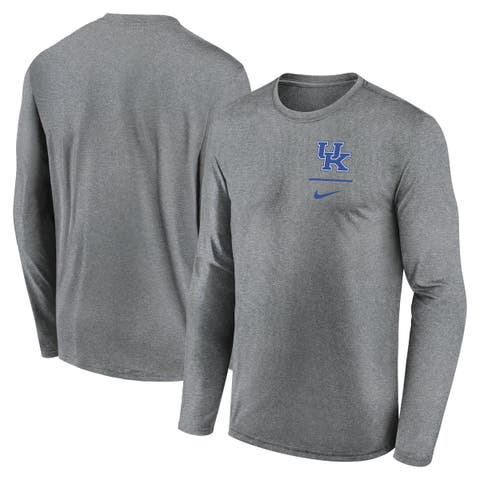 Men's Nike Heather Gray Kentucky Wildcats Primary Stack Legend Performance Long Sleeve T-Shirt