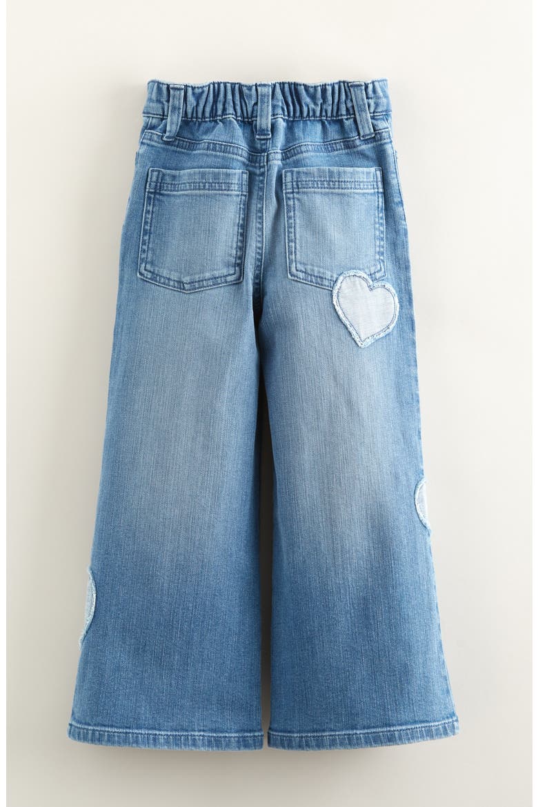 Kids' Wide Leg Jeans, Alternate, color, SUN FADED WASH HEARTS
