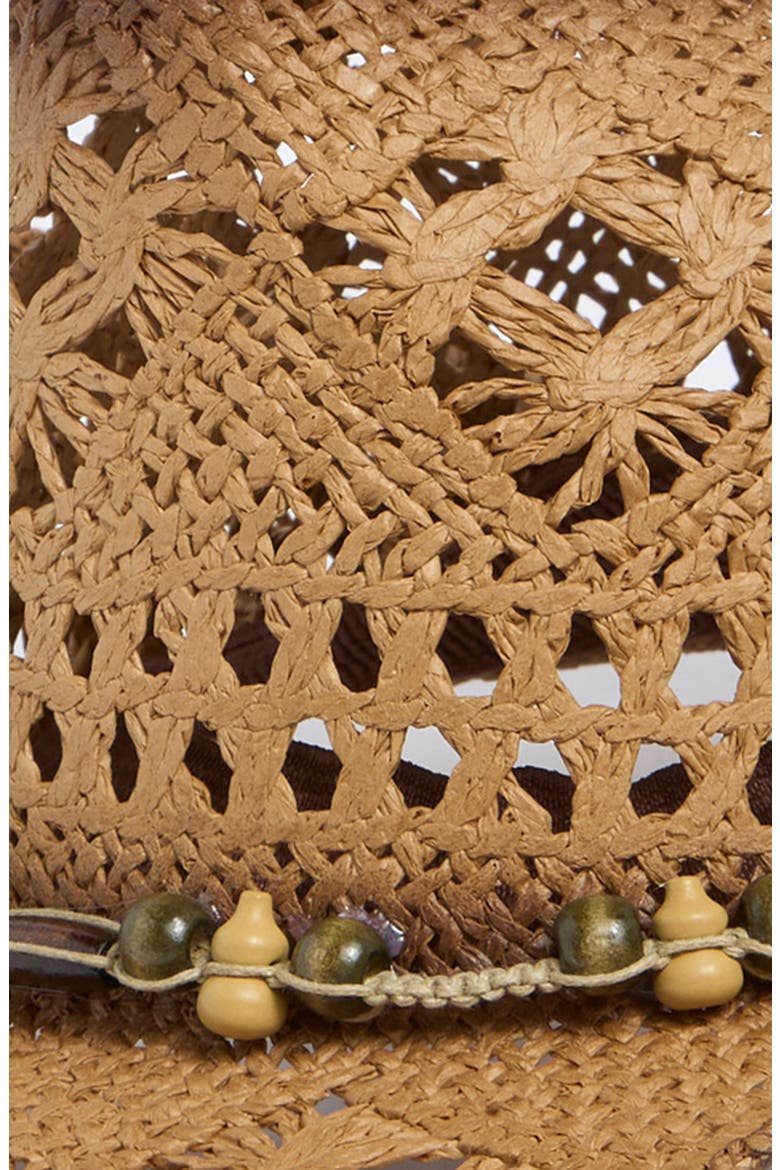 Faded Straw Cowboy Hat, Alternate, color, BROWN