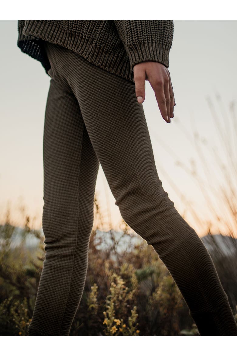 The Waffle Legging Kids, Alternate, color, olive