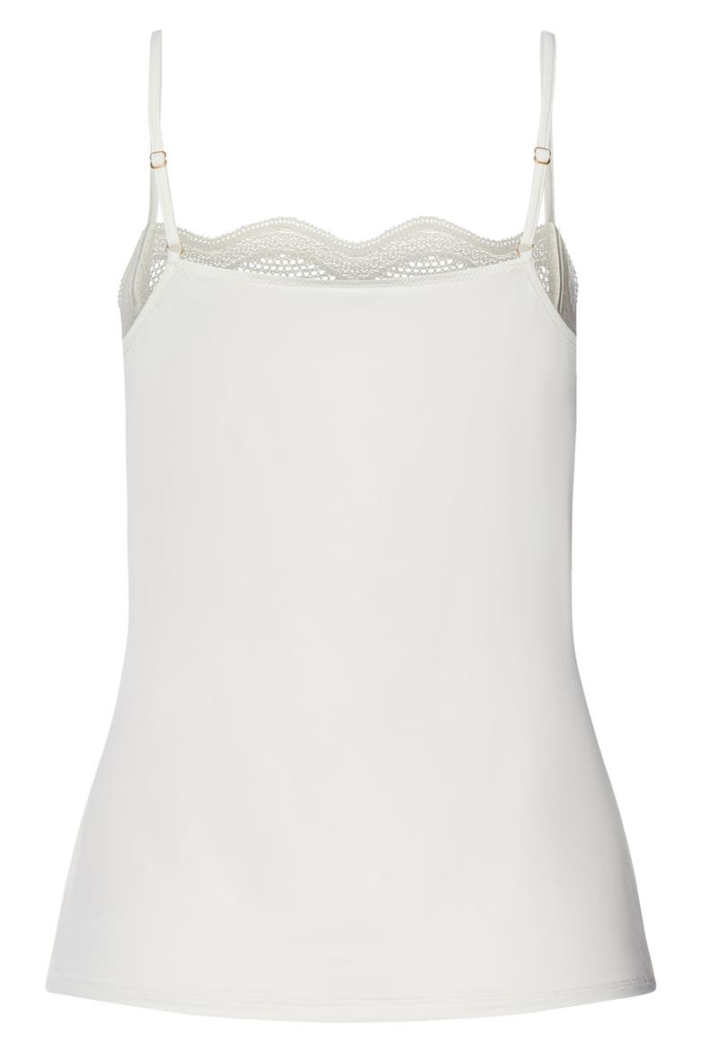 Cira Tulle Lace Trim Camisole, Alternate, color, OFF WHITE