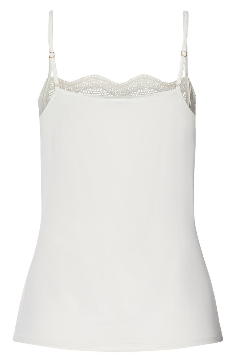Hanro Cira Tulle Lace Trim Camisole, Alternate, color, Off White