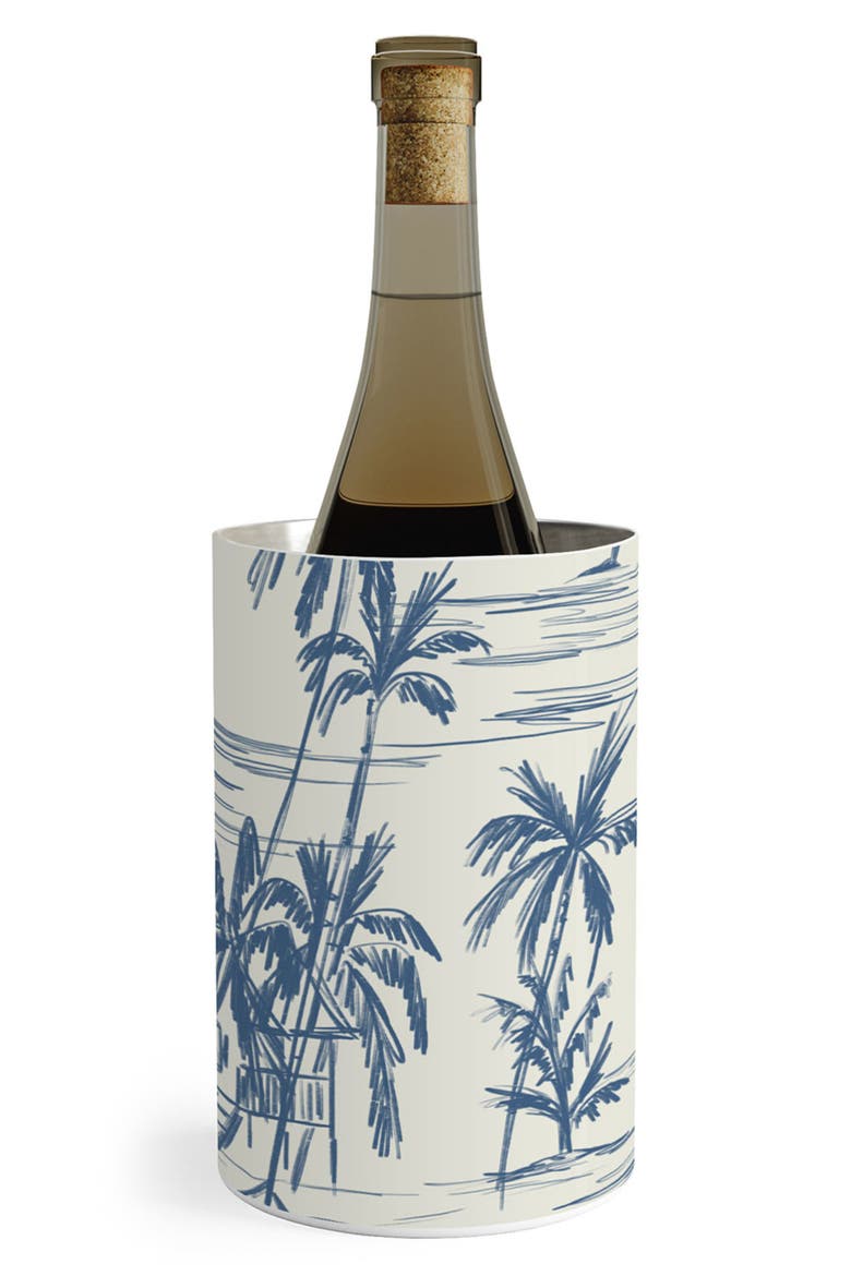 Beach Pattern Stainless Steel Wine Chiller, Main, color, CREAM