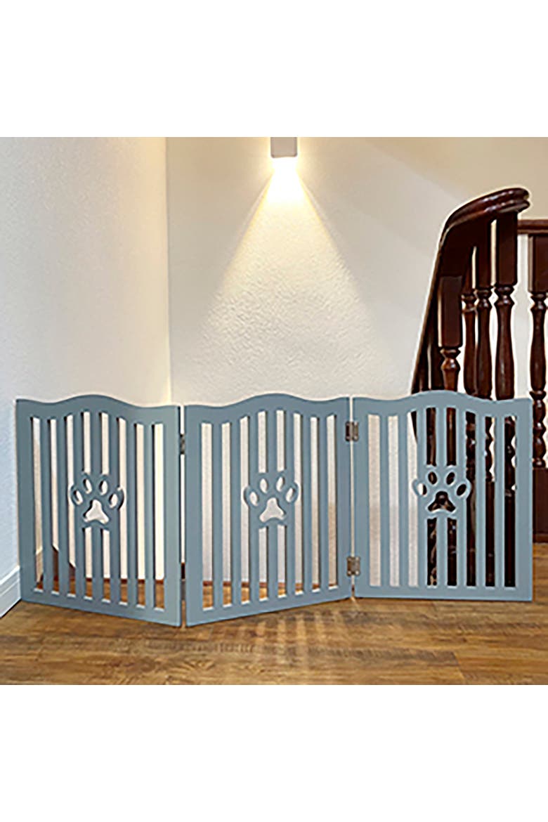 Wooden Free Standing Pet Gate for Small Dogs and Cats, Alternate, color, Multicolored