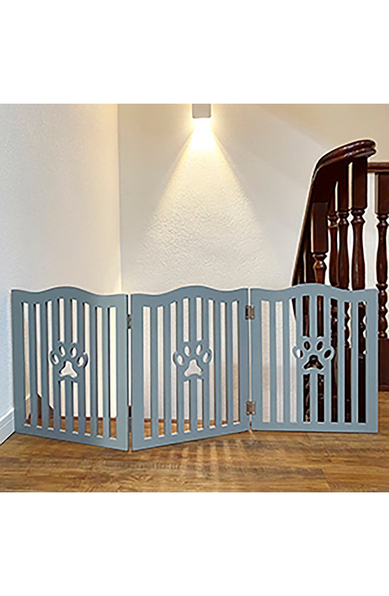 Trimate Wooden Free Standing Pet Gate for Small Dogs and Cats, Alternate, color, Multicolored