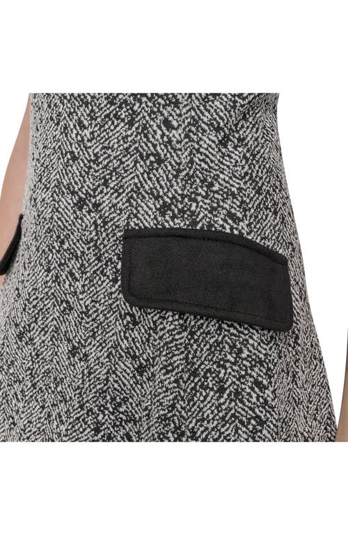 Dkny Contrast Pocket Fit & Flare Dress In Gray