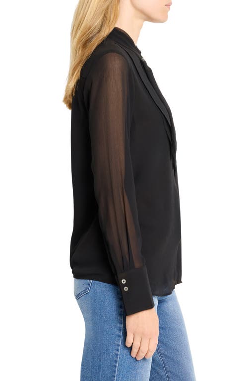 Nic + Zoe Nic+zoe Falling Chiffon Top In Black