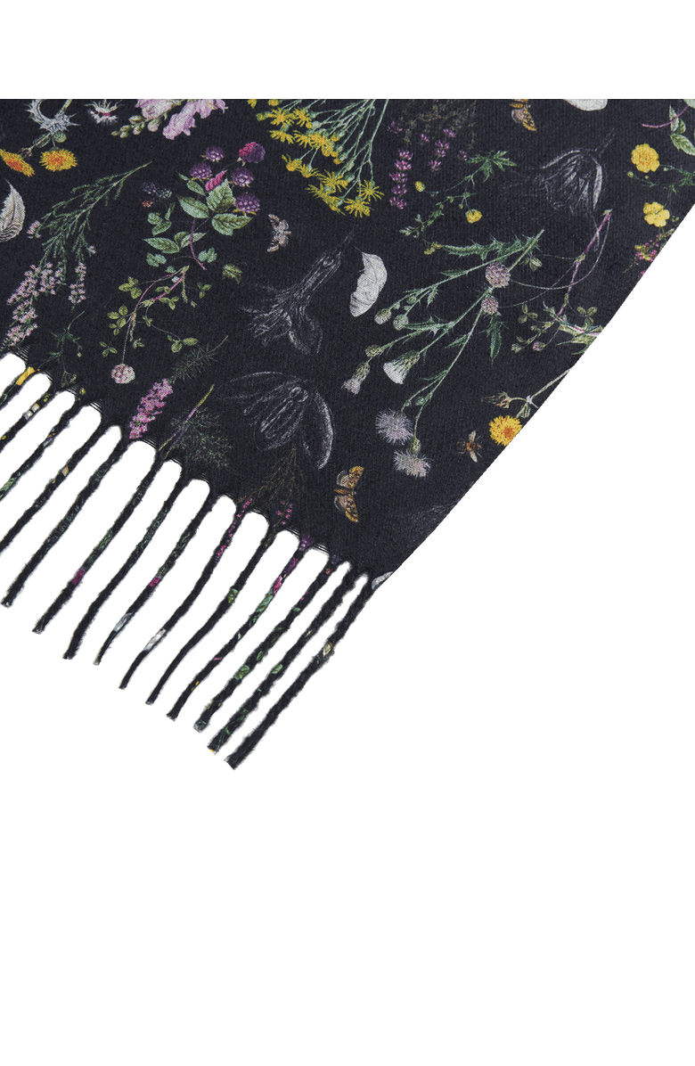 Fable England Wilderness Black Tassel Scarf, Alternate, color, Black