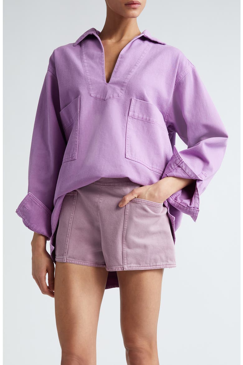 Loretta Long Sleeve Cotton Top, Main, color, MAUVE