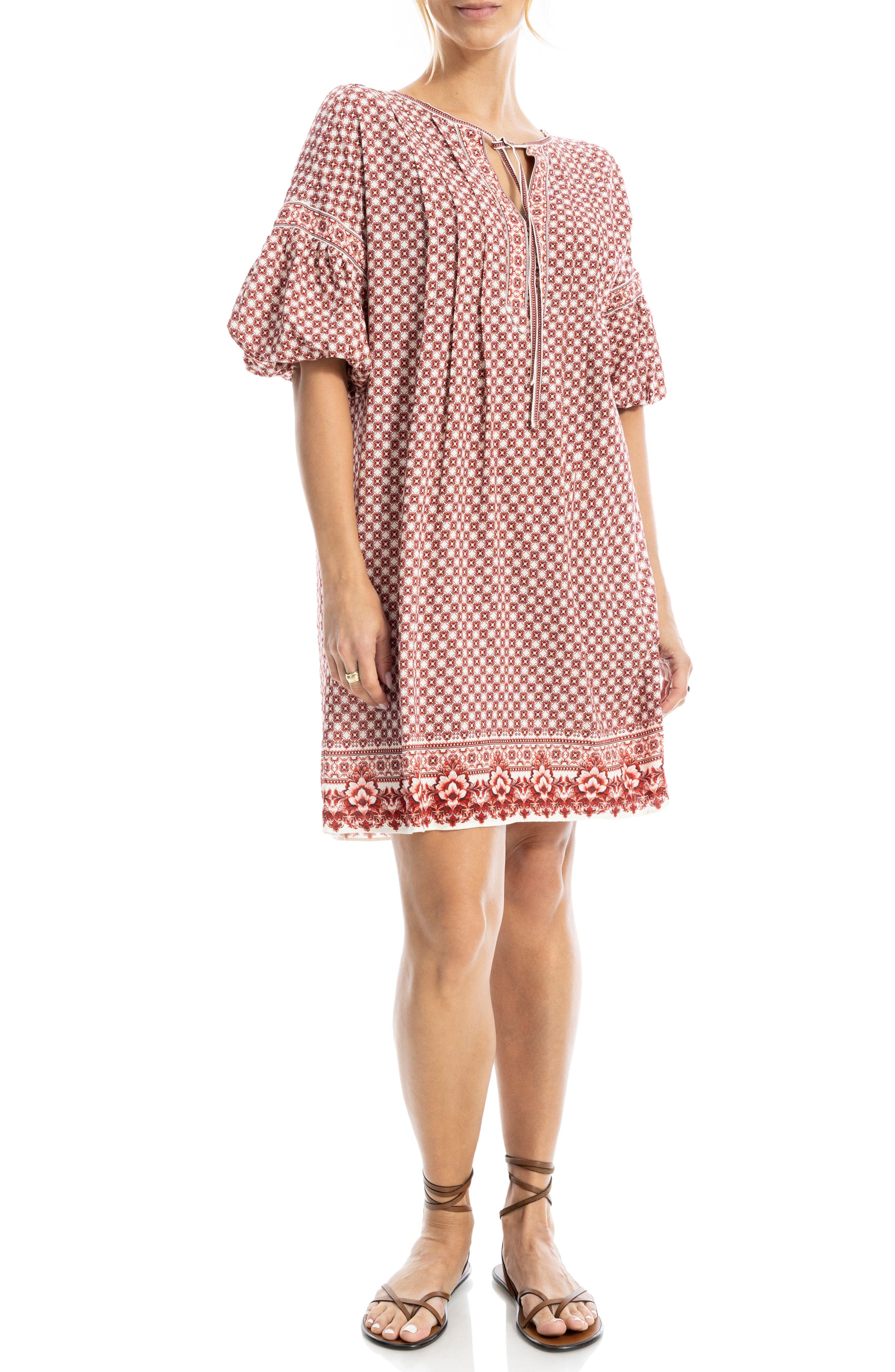 Floral Puff Sleeve Shift Dress - image 5