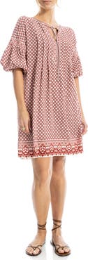 MAX STUDIO Floral Puff Sleeve Shift Dress